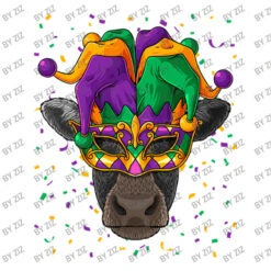 Cow Mardi Gras Animal Face Farmer Carnival Jester Youth Hoodie -Kids Tshirts Zone d.2526165542.25064419.s3.1 ffffff Wml6 800x800 1