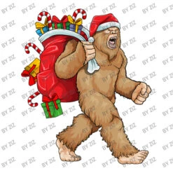 Bigfoot Santa Christmas Bag Xmas Sasquatch Boys Ki Toddler T-shirt -Kids Tshirts Zone d.2526186563.25069009.s3.1 ffffff Wml6 800x800 1