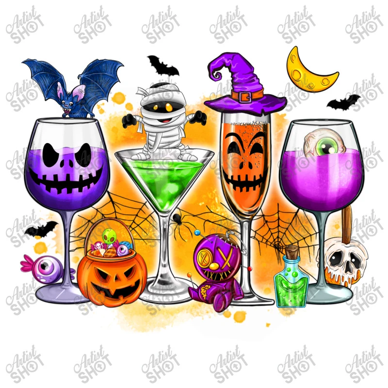 Halloween Wine Glasses Youth Sweatshirt 7 Halloween Wine Glasses Youth Sweatshirt - Image 5