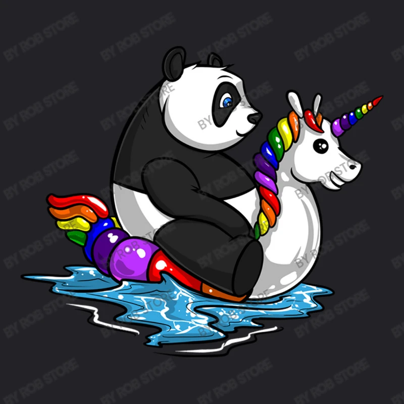 Panda Bear Riding Unicorn Float Pool Party Youth Tee 7 Panda Bear Riding Unicorn Float Pool Party Youth Tee - Image 5