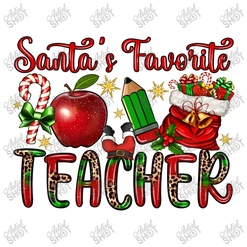 Santa's Favorite Teacher Toddler T-shirt 5 Santa's Favorite Teacher Toddler T-shirt - Image 3