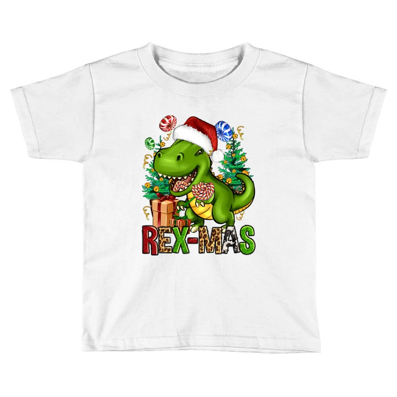 Christmas Rex-Mas Toddler T-shirt 3 Christmas Rex-Mas Toddler T-shirt