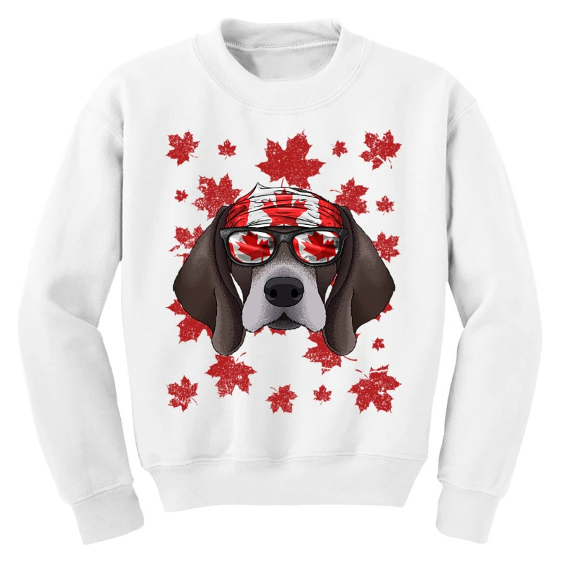 Canadian Pointer Patriotic Canada Flag Maple Leaf Youth Sweatshirt 5 Canadian Pointer Patriotic Canada Flag Maple Leaf Youth Sweatshirt - Image 3