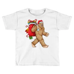 Bigfoot Santa Christmas Bag Xmas Sasquatch Boys Ki Toddler T-shirt
