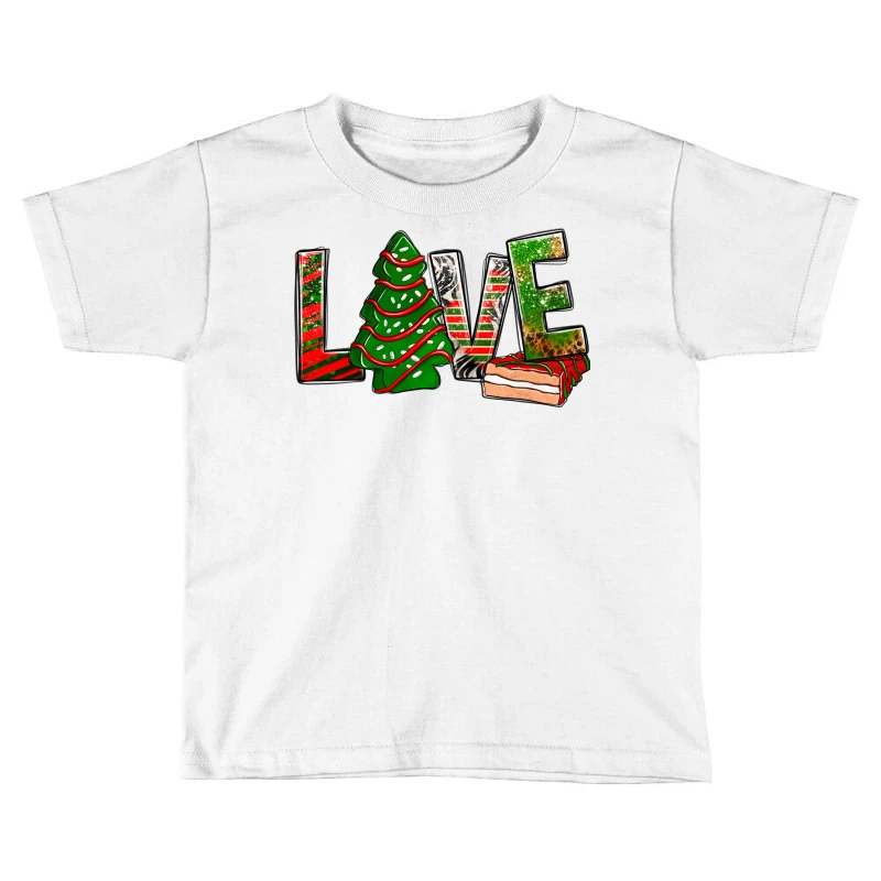 Love Christmas Tree Cake Toddler T-shirt 3 Love Christmas Tree Cake Toddler T-shirt