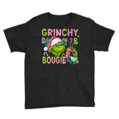 Christmas Characters And Bougie Youth Tee -Kids Tshirts Zone pd.2526262717.37.25084751.s3.1 front black ffffff none x0y0 129 800x800 1