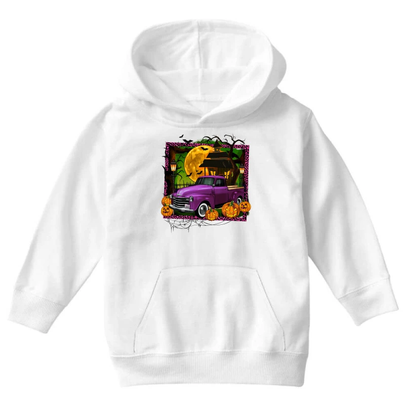 Halloween Farm Truck Youth Hoodie 5 Halloween Farm Truck Youth Hoodie - Image 3