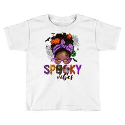 Spooky Vibes Afro Messy Bun Toddler T-shirt