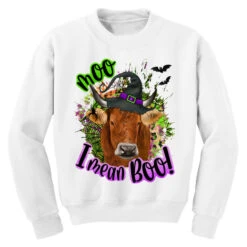 Moo I Mean Boo Cow Youth Sweatshirt 9 Moo I Mean Boo Cow Youth Sweatshirt -Kids Tshirts Zone pd.2526333106.52.25057506.s3.1 front white ffffff none x2.5y0 164 800x800 1