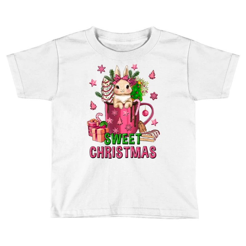 Pink Sweet Christmas Hot Chocolate Coffee Cup Toddler T-shirt 3 Pink Sweet Christmas Hot Chocolate Coffee Cup Toddler T-shirt