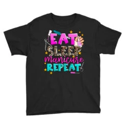 Eat Sleep Manicure Repeat Youth Tee -Kids Tshirts Zone pd.2526359028.37.25086170.s3.1 front black ffffff none x0y0 129 800x800 1