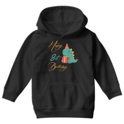 Happy 8st Birthday,cute Dinosaur Youth Hoodie -Kids Tshirts Zone pd.2526390734.53.25086264.s3.1 front black ffffff none x9.5y0 94 800x800 1