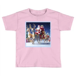 Riding In Style: Santa's Sleigh With Reindeer Deli Toddler T-shirt