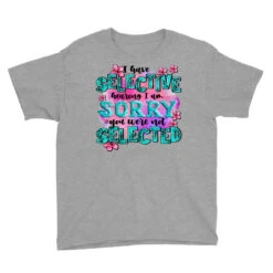 ı Have Selective Hearing ı Am Sorry You Were Not Youth Tee -Kids Tshirts Zone pd.2526490474.37.25091020.s3.1 front heather grey ffffff none x0y0 129 800x800 1