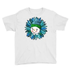 Winter Sunflower With Snowman Youth Tee -Kids Tshirts Zone pd.2526555268.37.25093403.s3.1 front white ffffff none x0y0 129 800x800 1