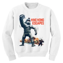 King Kong Escapes Youth Sweatshirt 9 King Kong Escapes Youth Sweatshirt -Kids Tshirts Zone pd.2526589309.52.25093916.s3.1 front white ffffff none x4.5y0 160 800x800 1