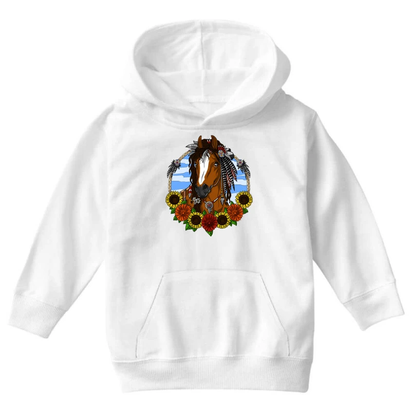 Horse Hippie Sunflowers Youth Hoodie 5 Horse Hippie Sunflowers Youth Hoodie - Image 3