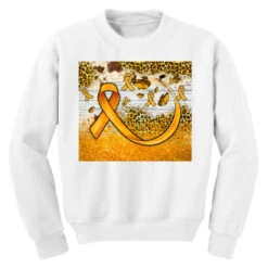 Child Cancer Leopard Glitter Youth Sweatshirt -Kids Tshirts Zone pd.2526703265.52.25095269.s3.1 front white ffffff none x0y0 169 800x800 1