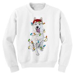 Christmas White Shepherd With Christmas Lights Youth Sweatshirt -Kids Tshirts Zone pd.2526723951.52.25095395.s3.1 front white ffffff none x33y0 103 800x800 1
