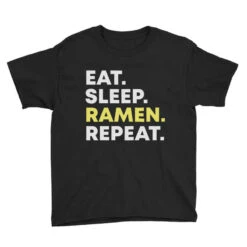 Eat Sleep Ramen Repeat Youth Tee -Kids Tshirts Zone pd.2526750119.37.25095561.s3.1 front black ffffff none x0y20 129 800x800 1