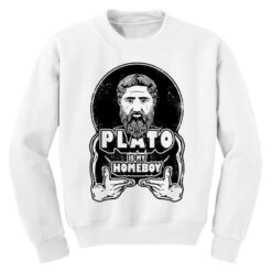 Plato Is My Homeboy Youth Sweatshirt -Kids Tshirts Zone pd.2526853976.52.25078191.s3.1 front white ffffff none x14y0 141 800x800 1