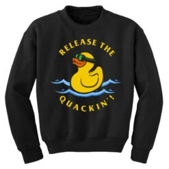 Release The Quackin Youth Sweatshirt -Kids Tshirts Zone pd.2526865279.52.25081707.s3.1 front black ffffff none x0y0 169 800x800 1
