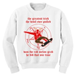 The Greatest Trick The Devil Ever Pulled Was The R Youth Sweatshirt -Kids Tshirts Zone pd.2526890867.52.25094422.s3.1 front white ffffff none x7y0 155 800x800 1