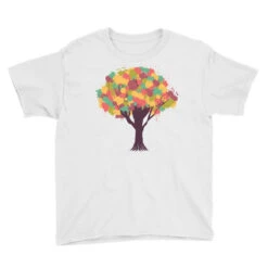 Painted Tree Colorfull Leaves Nature Design Youth Tee -Kids Tshirts Zone pd.2526927517.37.25080517.s3.1 front white ffffff none x0y0 129 800x800 1