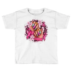 Breast Cancer Floral Woman Hands Toddler T-shirt