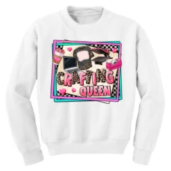 Crafting Queen Youth Sweatshirt 9 Crafting Queen Youth Sweatshirt -Kids Tshirts Zone pd.2526999005.52.25097072.s3.1 front white ffffff none x0y0 169 800x800 1