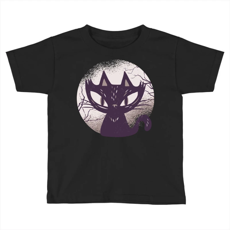 Vintage Scary Halloween Black Cat Horror Creepy Toddler T-shirt 3 Vintage Scary Halloween Black Cat Horror Creepy Toddler T-shirt