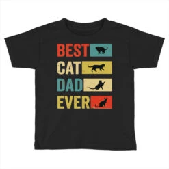 Vintage Best Cat Dad Ever Cat Lover Toddler T-shirt