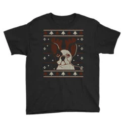 Ugly Christmas French Bulldog Puppy With Reindeer Youth Tee 9 Ugly Christmas French Bulldog Puppy With Reindeer Youth Tee -Kids Tshirts Zone pd.2527015867.37.25089430.s3.1 front black ffffff none x0.5y0 128 800x800 1