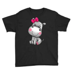 Cute Hippopotamus Youth Tee -Kids Tshirts Zone pd.2527035860.37.25097048.s3.1 front black ffffff none x15y0 99 800x800 1
