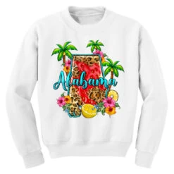 Summer Alabama Map Youth Sweatshirt -Kids Tshirts Zone pd.2527058454.52.25102020.s3.1 front white ffffff none x0y0 169 800x800 1