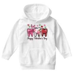Happy Valentine's Day Teeth Youth Hoodie -Kids Tshirts Zone pd.2527134927.53.25102530.s3.1 front white ffffff none x0y0 113 800x800 1