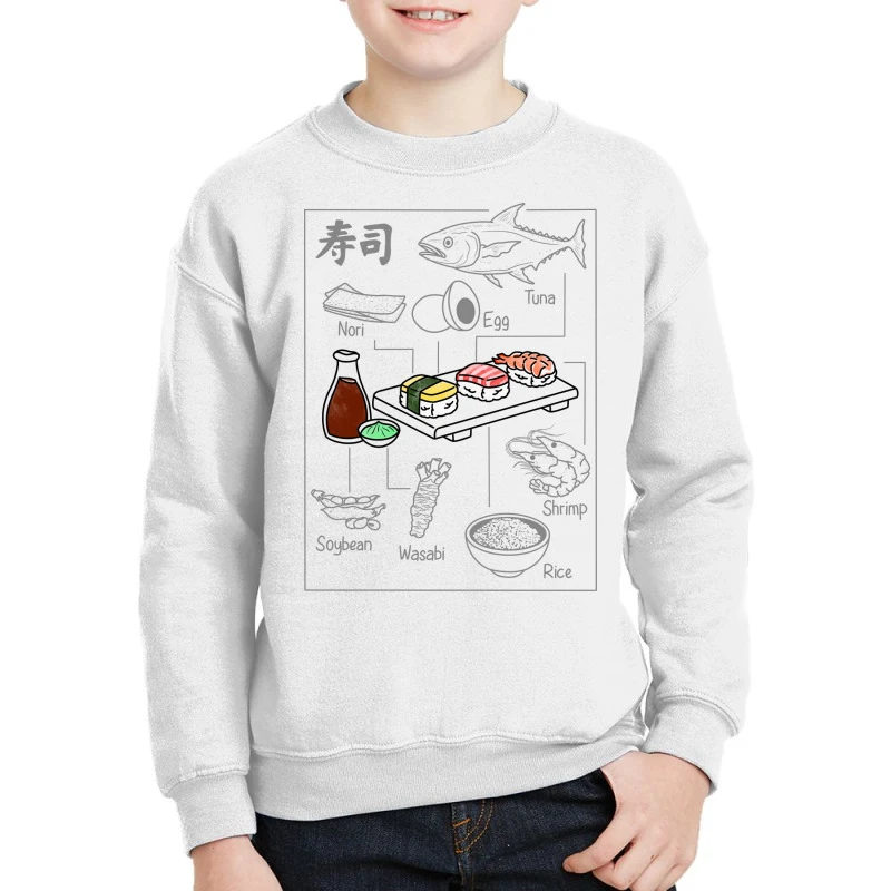 Sushi Ingredients Youth Sweatshirt 3 Sushi Ingredients Youth Sweatshirt