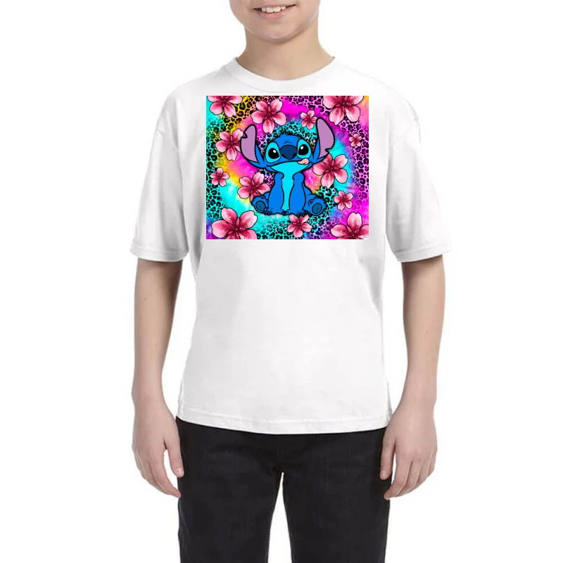 Stitch Flower Tie Dye And Leopard Youth Tee 3 Stitch Flower Tie Dye And Leopard Youth Tee