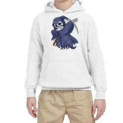 Dabbing Grim Reaper Halloween Costume Creepy Boys Youth Hoodie