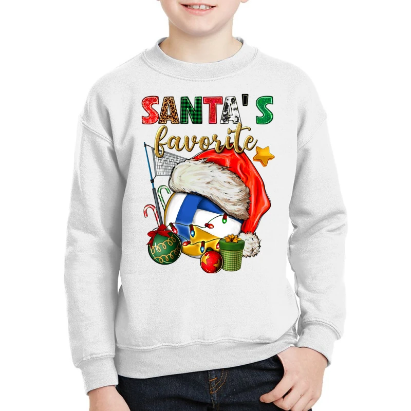 Santa's Favorite Volleyball Youth Sweatshirt 3 Santa's Favorite Volleyball Youth Sweatshirt