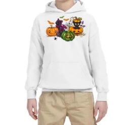 Black Cat And Pumpkin Youth Hoodie