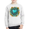 Western Turquoise Gemstone With Sunflowers Youth Sweatshirt -Kids Tshirts Zone pmd.2526468952.52.25090977.s3.1 front white2 ffffff none x0y0 169 800x800 1