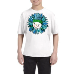 Winter Sunflower With Snowman Youth Tee