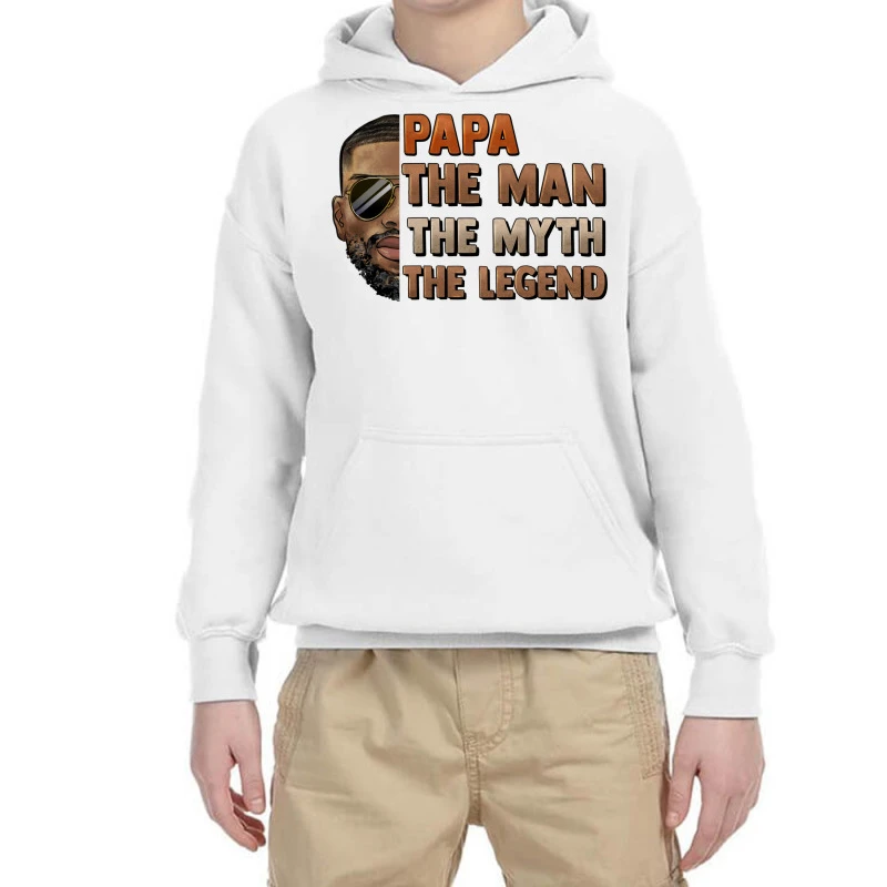 Papa The Man Myth Legend Youth Hoodie 3 Papa The Man Myth Legend Youth Hoodie