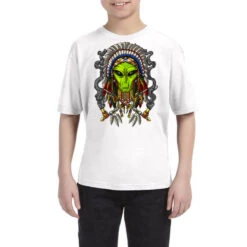 Alien Native American Chief Indian Ufo Youth Tee