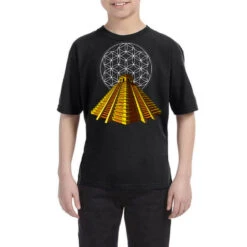 Aztec Pyramid Mayan Sacred Geometry Youth Tee -Kids Tshirts Zone pmd.2526617669.37.25071411.s3.1 front black2 ffffff none x0y0 129 800x800 1