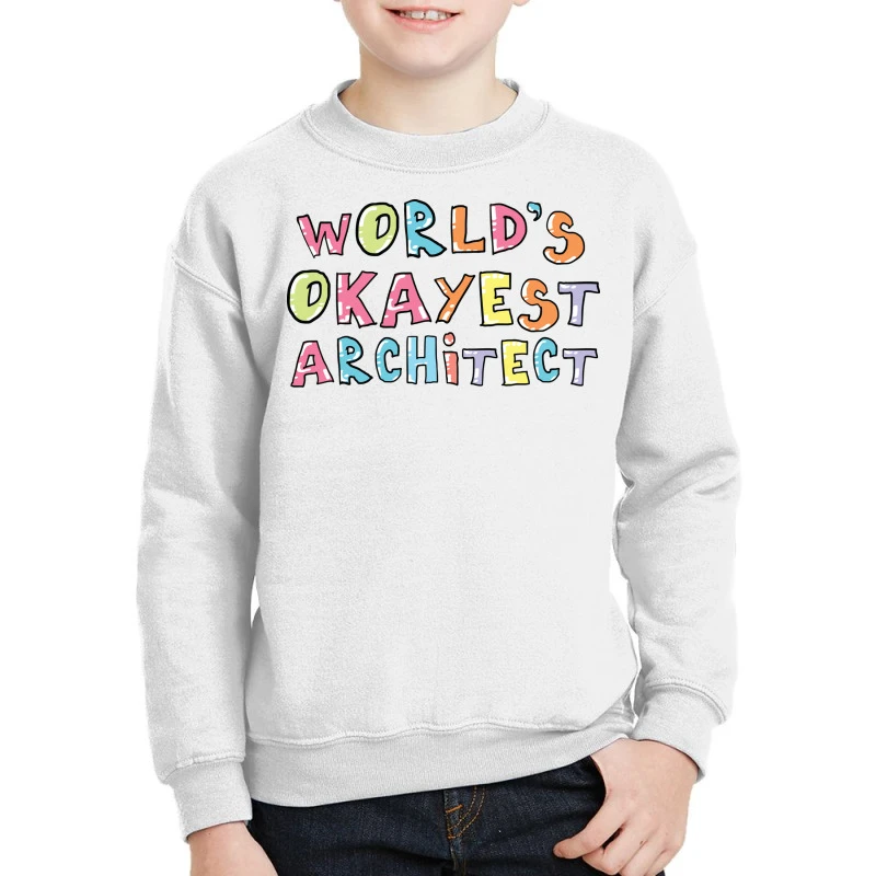 World S Okayest Architect Gift Idea Youth Sweatshirt 3 World S Okayest Architect Gift Idea Youth Sweatshirt