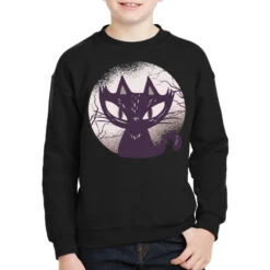 Vintage Scary Halloween Black Cat Horror Creepy Youth Sweatshirt