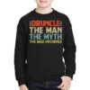 Druncle The Man The Myth The Bad Influence Youth Sweatshirt -Kids Tshirts Zone pmd.2527120541.52.25102563.s3.1 front black2 ffffff none x0y0 169 800x800 1