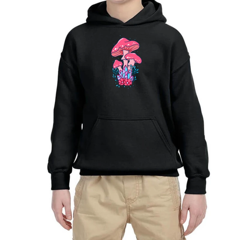 Mushroom And Crystals Youth Hoodie 3 Mushroom And Crystals Youth Hoodie